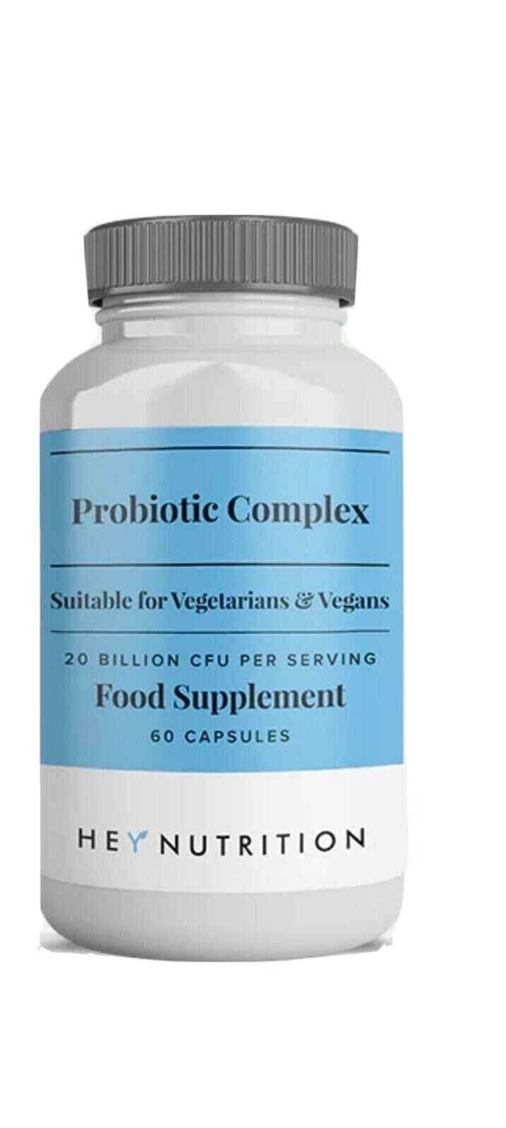 HEY NUTRITION PROBIOTIC COMPLEX 20 BILLION CFU 60 CAPSULES FAST/TRACKED DELIVERY